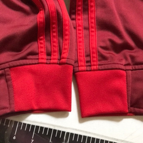 Adidas XL red unisex jacket Climate Control with burgundy stripe zip front - Picture 12 of 12